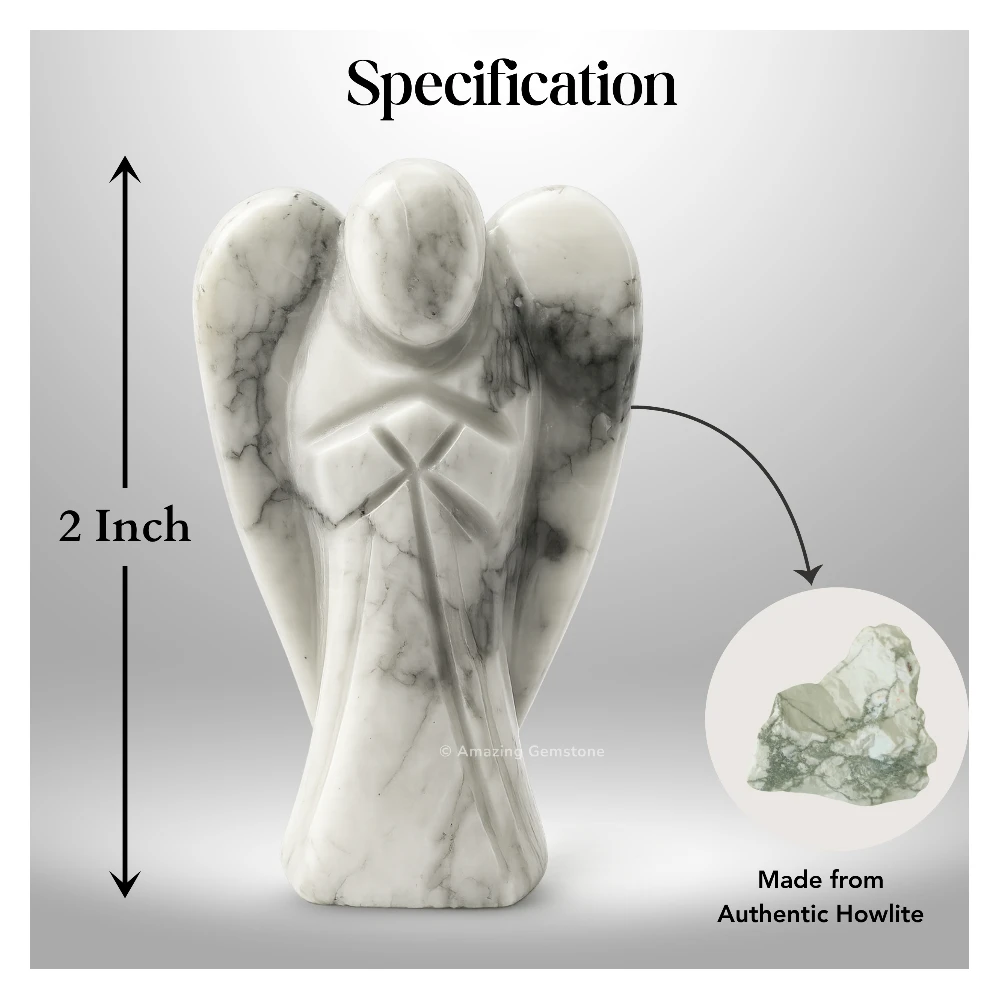 Howlite  Angel Figurine (2 Inch)