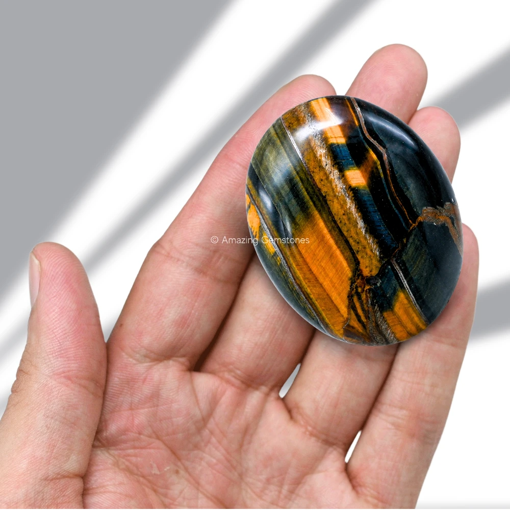 Multi Tiger Eye Palm Stone