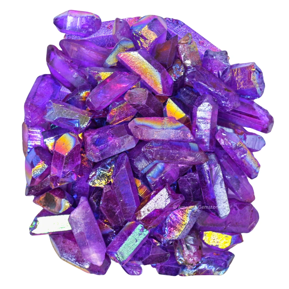 Amethyst Aura Quartz Raw Crystal Points (1 LB)