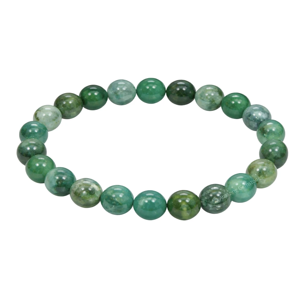 Moss Agate Bracelet (Strechable)