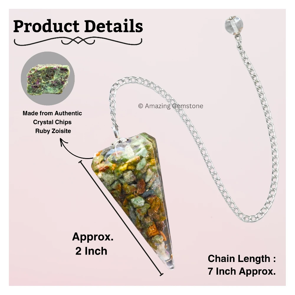 Ruby Zoisite Orgone Pendulum