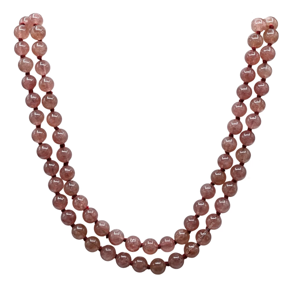 Strawberry Quartz Mala (Hand Knotted)