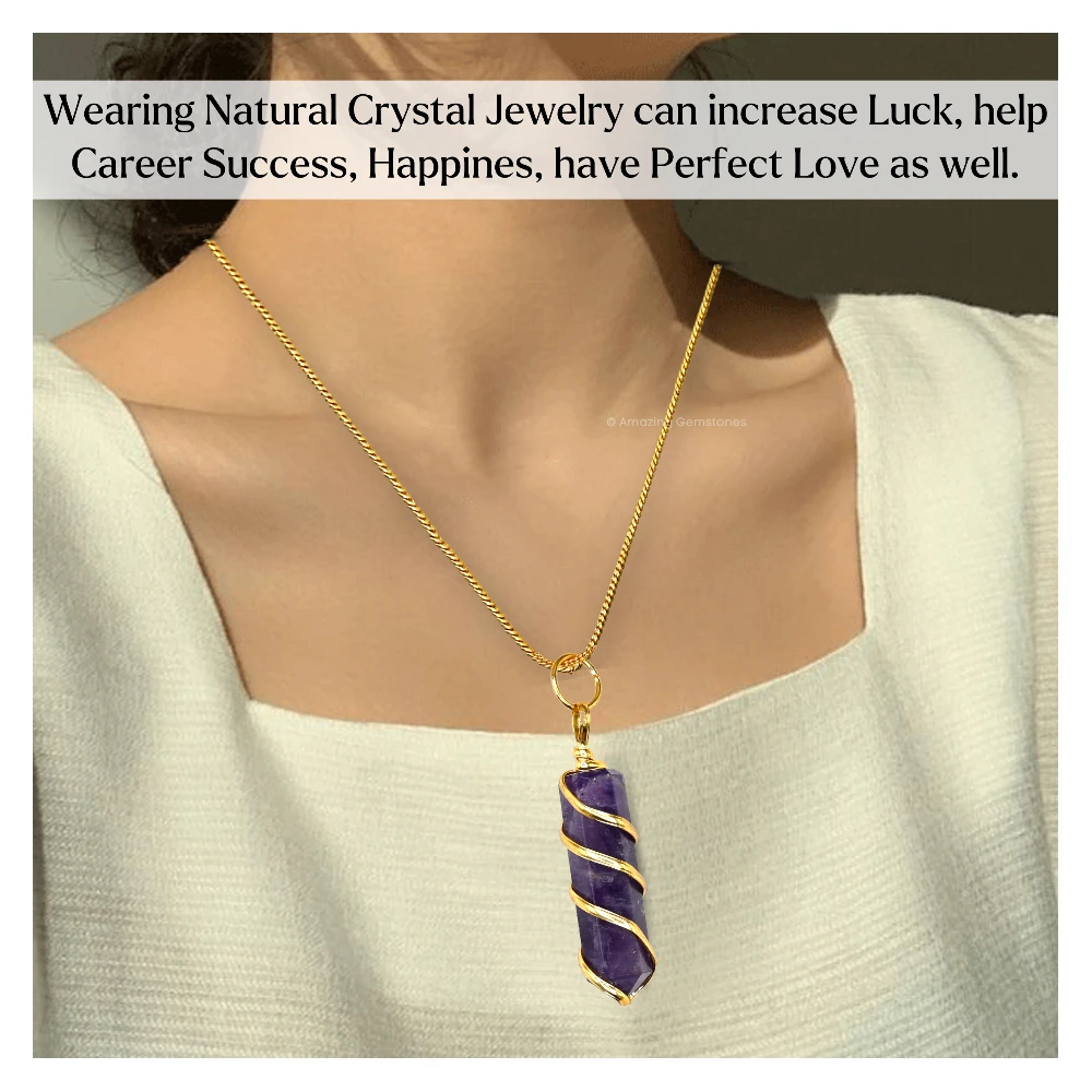 Set of 11 Crystal Spiral Pencil Point Pendant Necklace