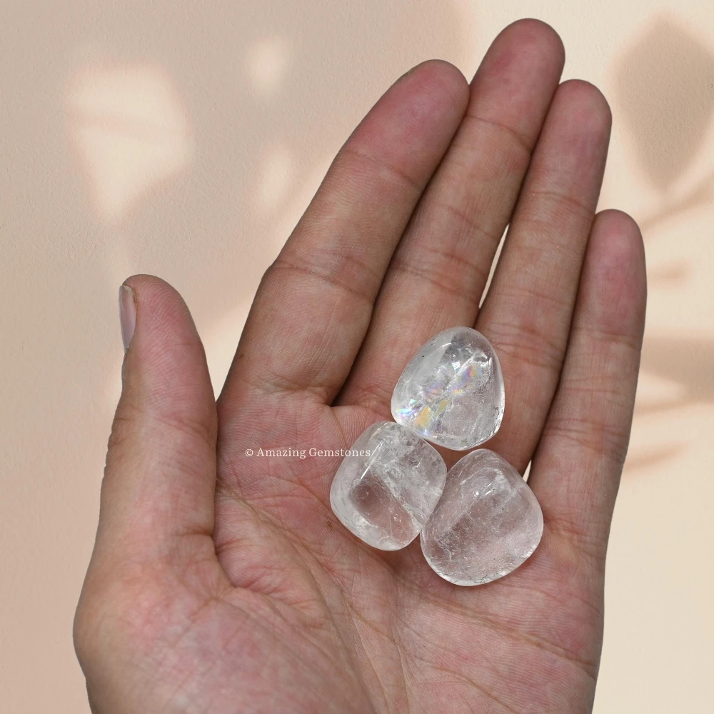 Tumbled Rock Crystal Quartz Stones (1000+ Carats)