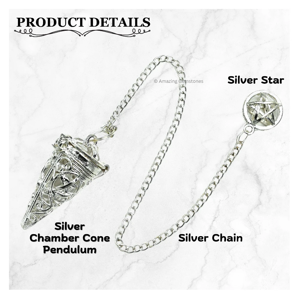 Copper Metal Pendulum - Silver Cone Chamber (MP46)
