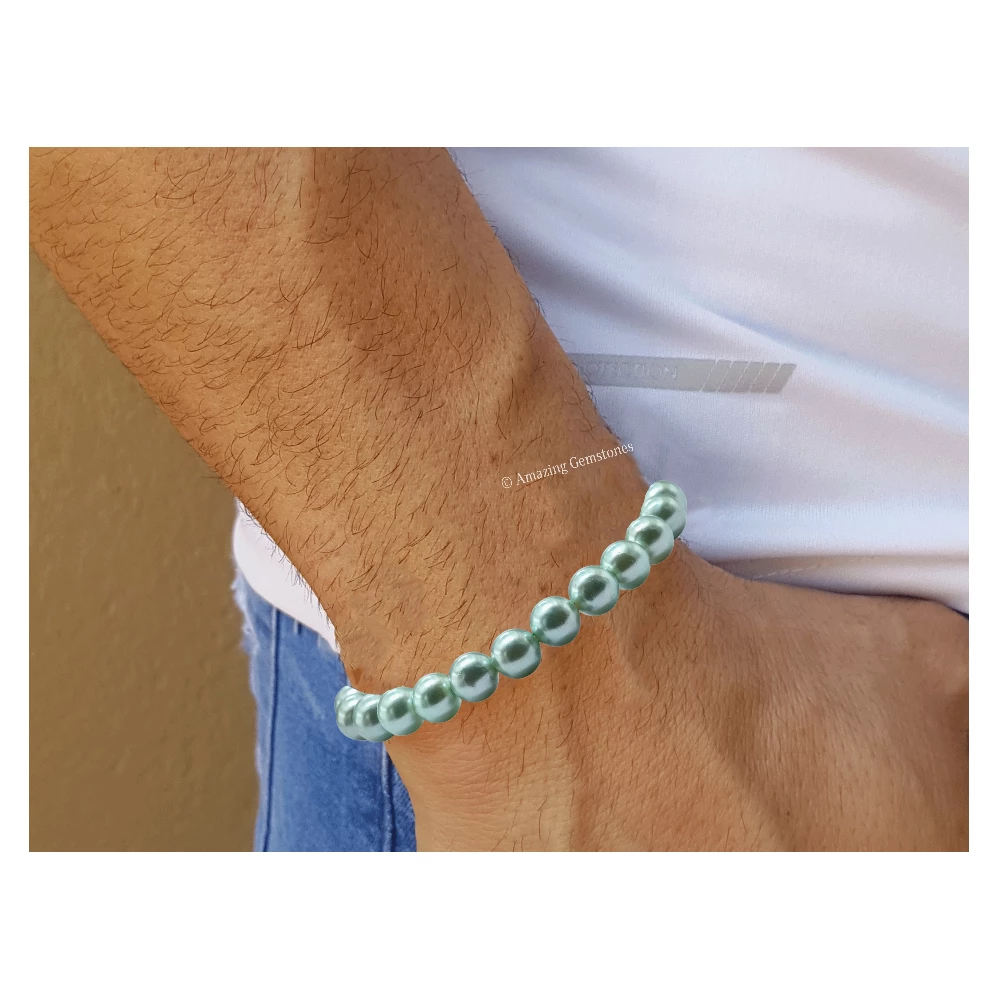 Pistachio Pearl Bracelet (Strechable)