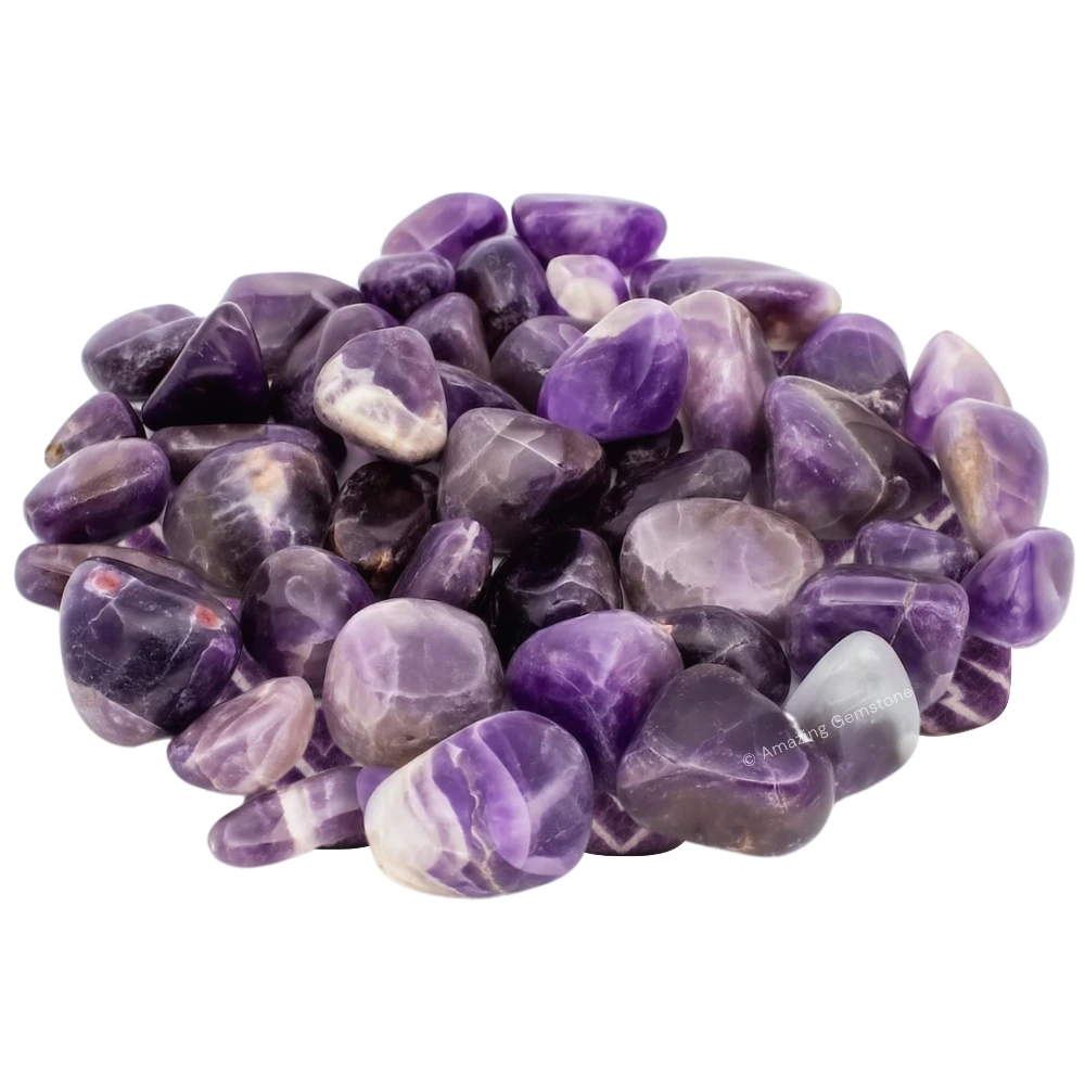 Tumbled Amethyst Chevron Crystals Stones (1000+ Carats)