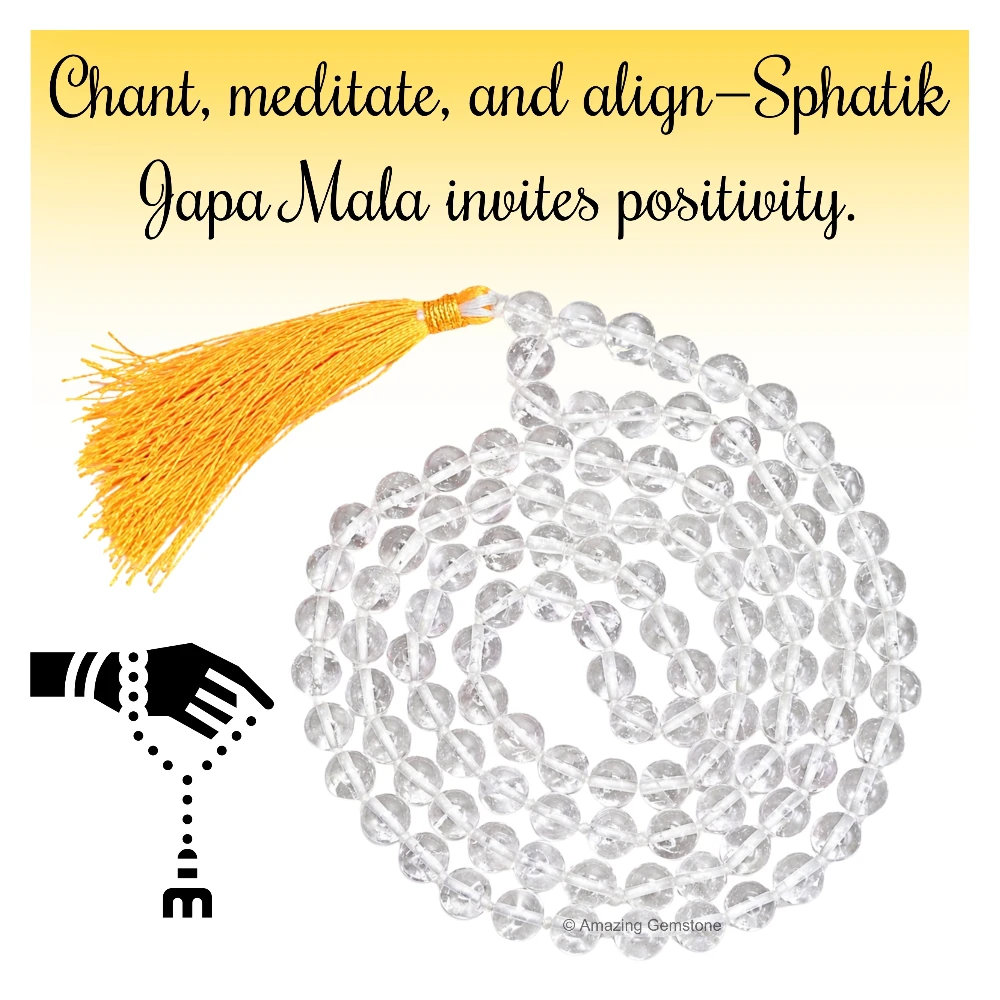 Sphatik Mala - AB Grade 7mm Beads (Hand Knotted)