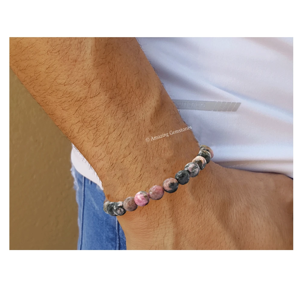 Rhodonite Bracelet (Faceted-Adjustable)