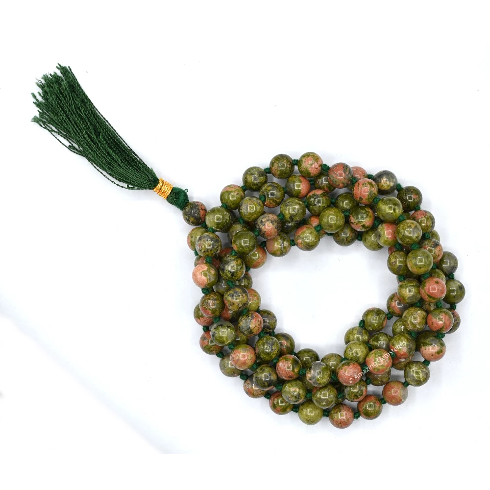 Unakite Mala (Hand Knotted)