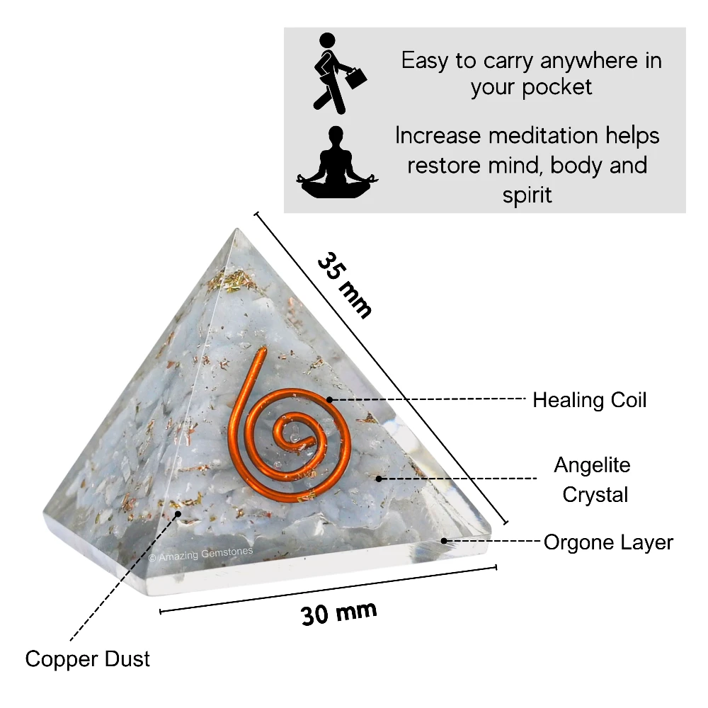 Angelite Orgone Pyramid - Mini