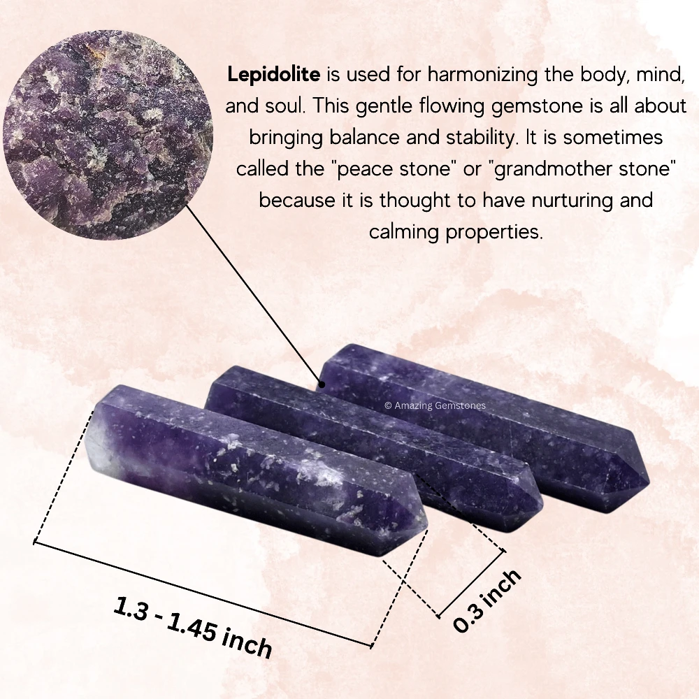 Lepidolite Pencil Points (Set of 3)