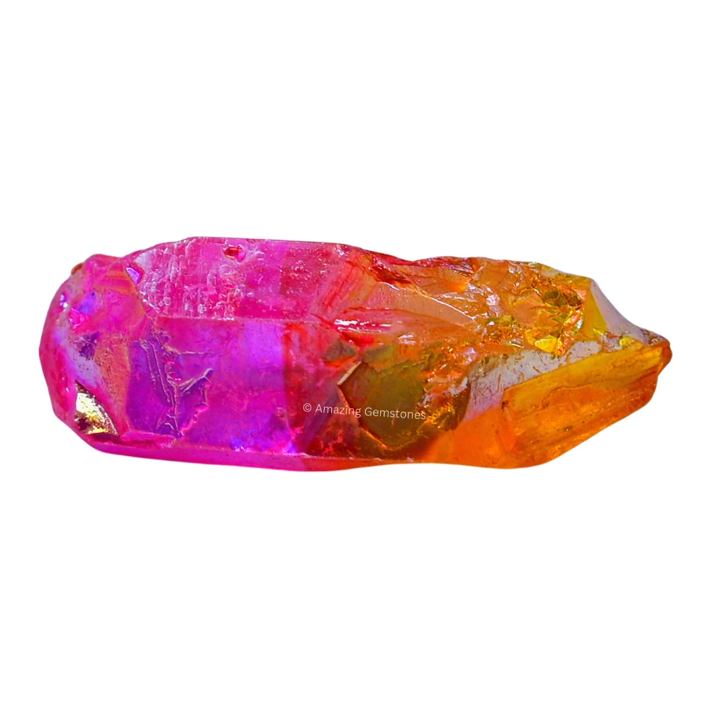 Rose Tangerine Aura Quartz Raw Crystal Points (1 LB)