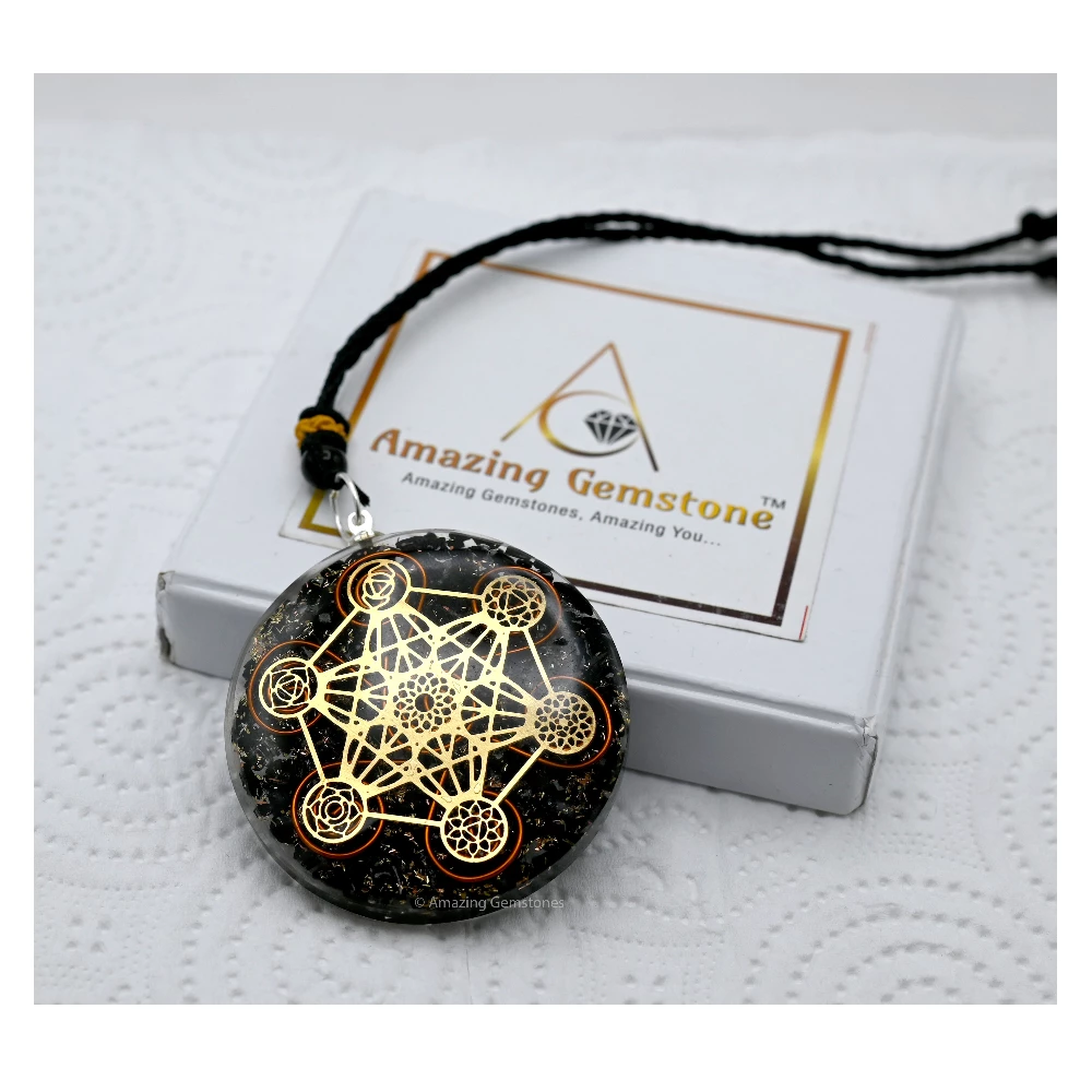 Black Tourmaline Orgone Necklace - Metatron Chakra