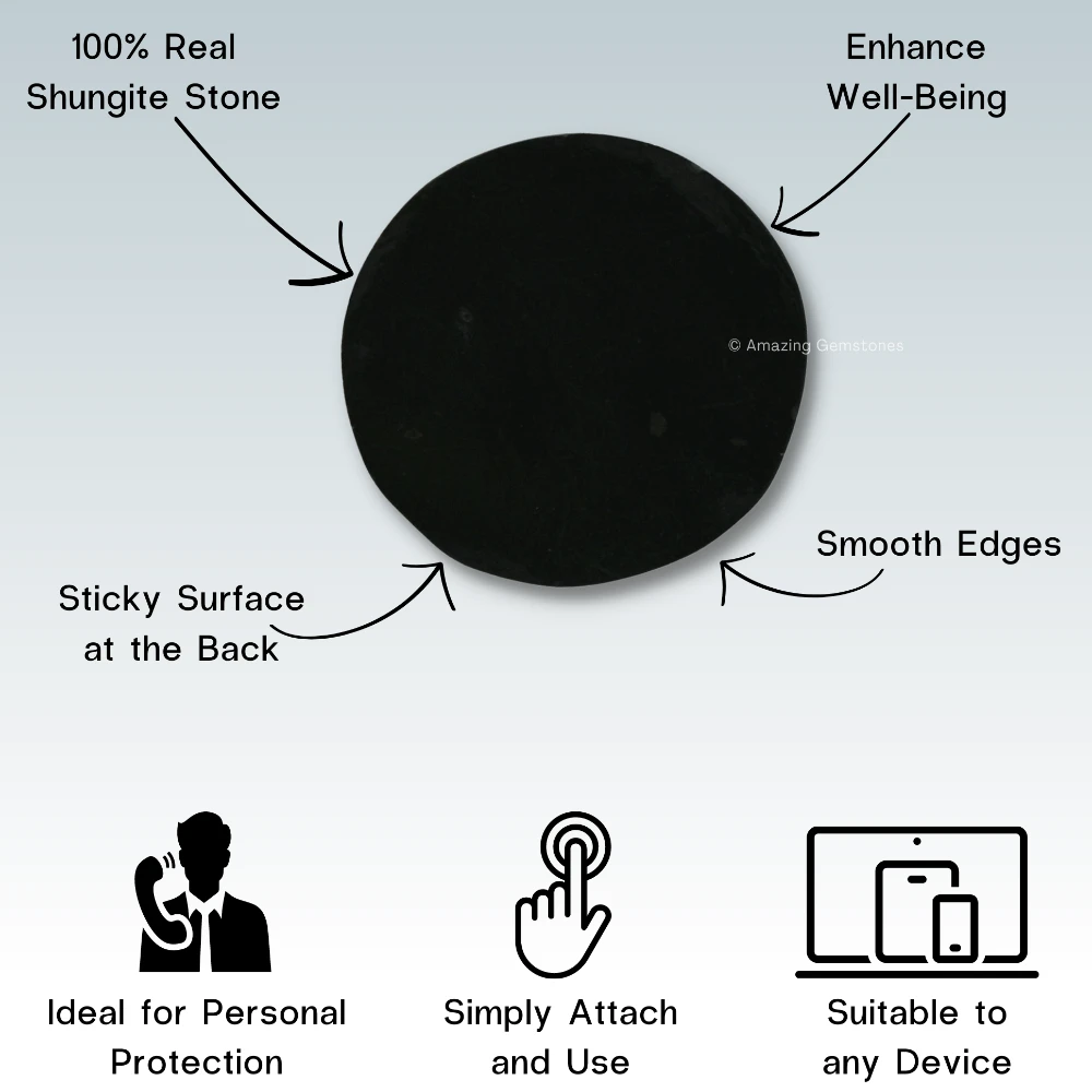 Round Shungite Phone Sticker (Pack of 2)