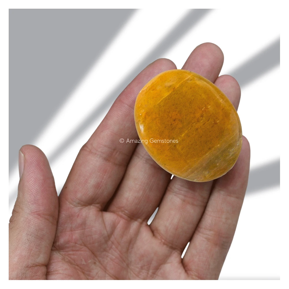 Yellow Jasper Palm Stone