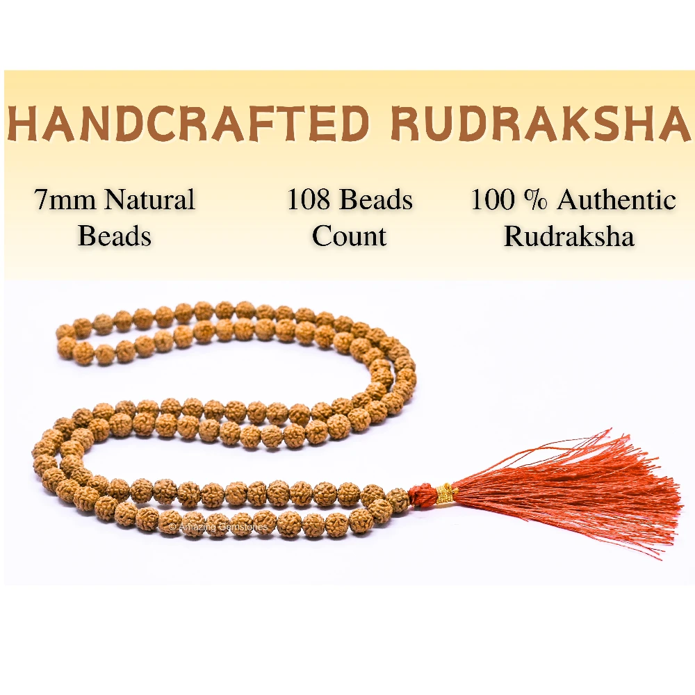 7mm Rudraksha Mala (Without Knot)