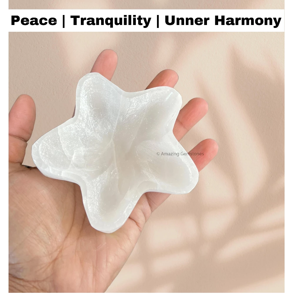 Selenite Charging Bowl for Crystals - Star