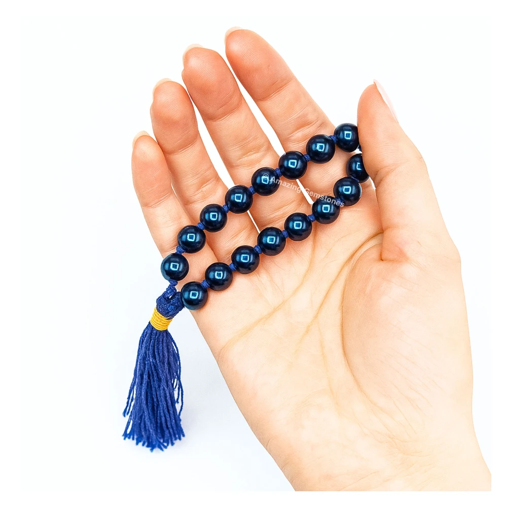 Blue Hematite Mala (Hand Knotted)