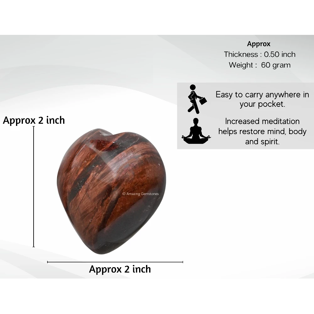 Red Tiger Eye Heart