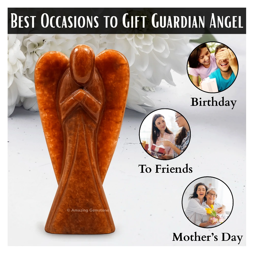 Red Aventurine Angel Figurine (4 Inch)
