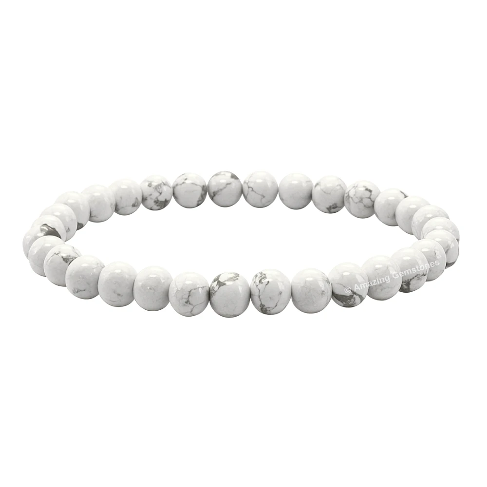 Howlite Healing Crystal Bracelets - 6mm Beads