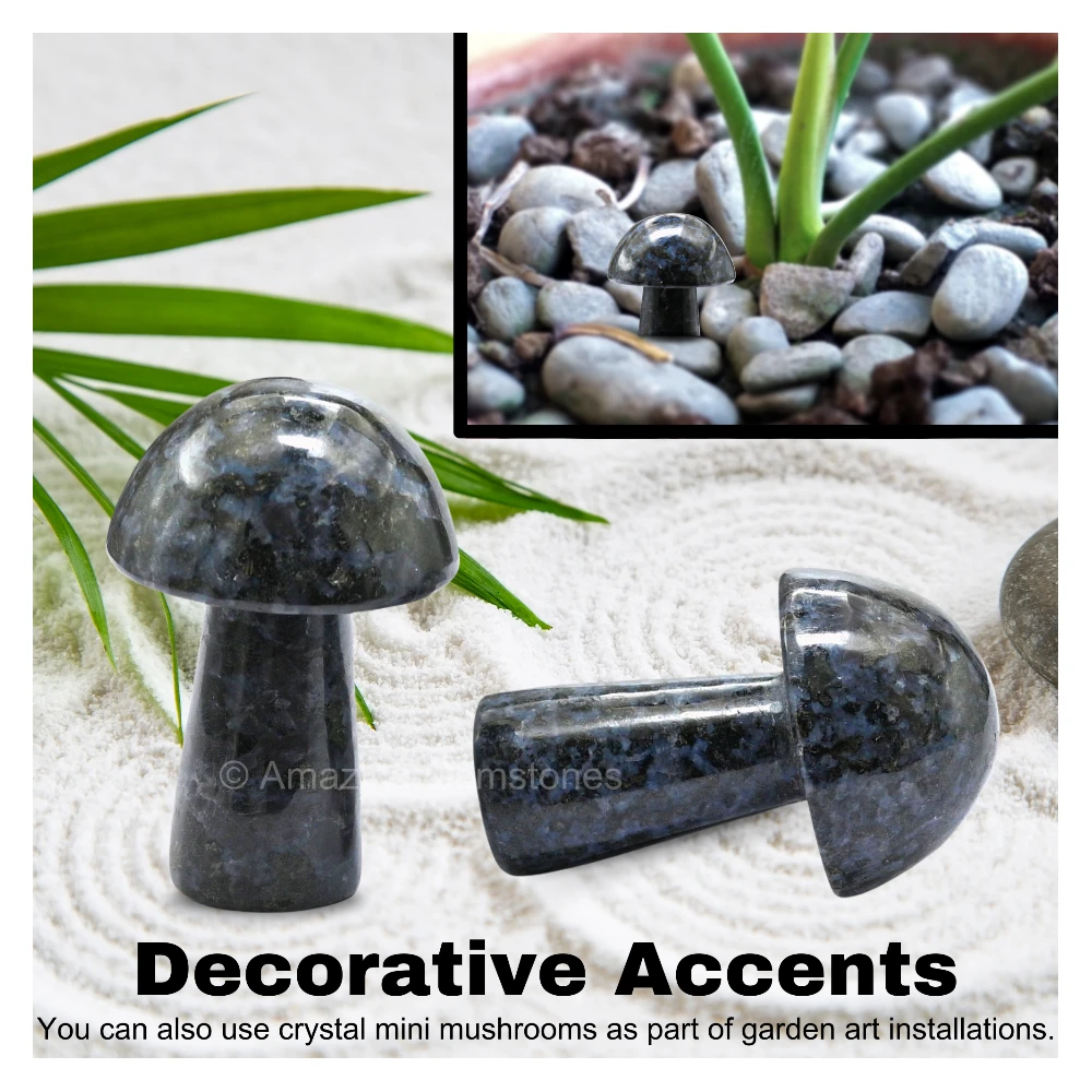 Indigo Gabbro Crystal Mushroom