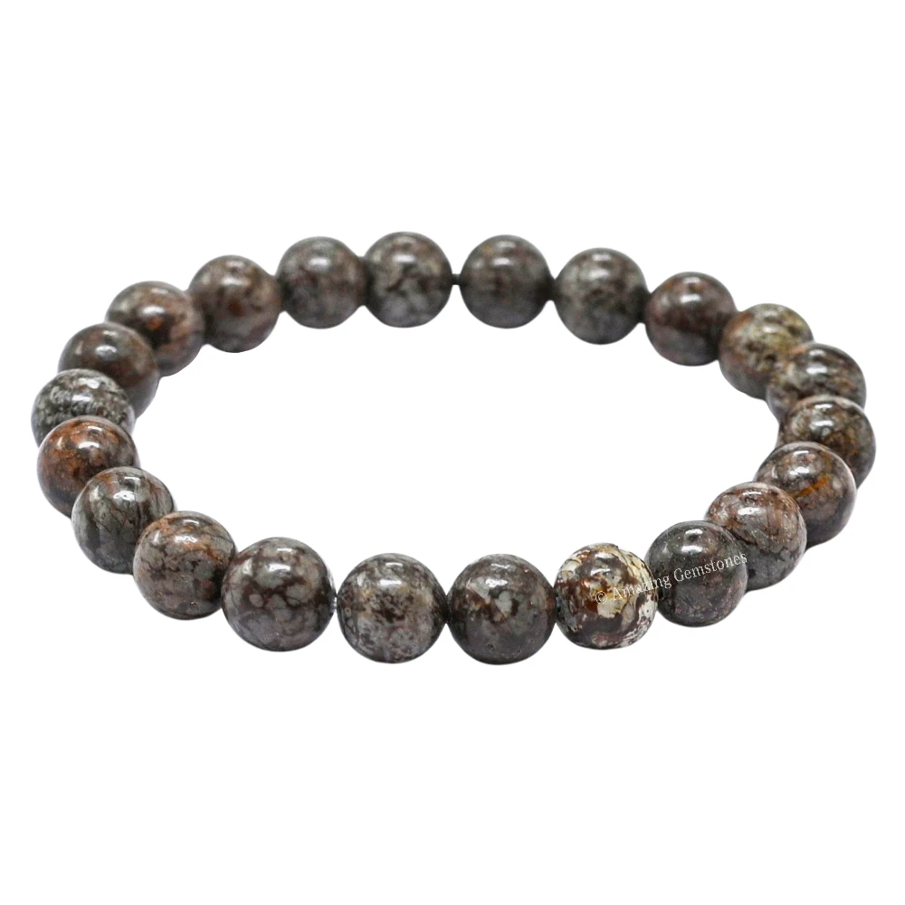 Brown Snowflake Obsidian Bracelet (Strechable)