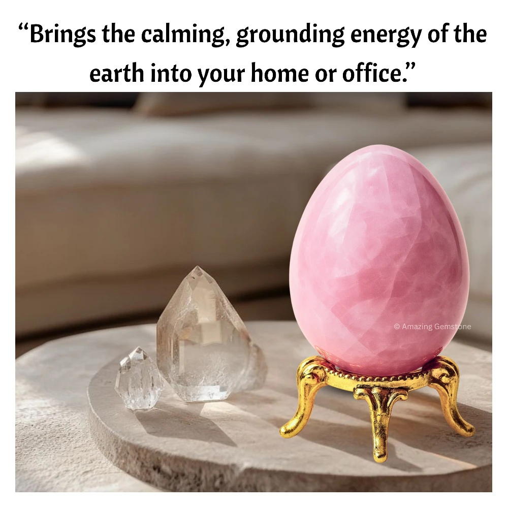 Rose Quartz Crystal Egg Stone