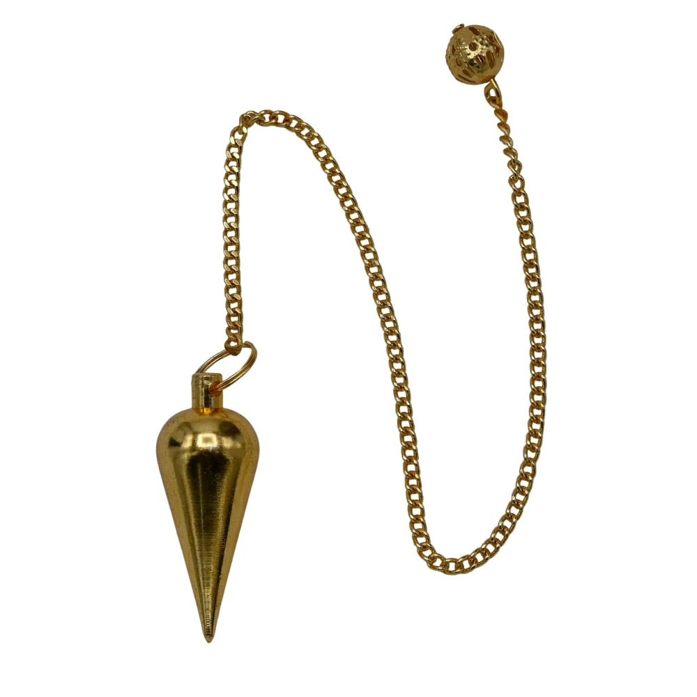 Copper Metal Pendulum - Gold Classic Cone with Dome (MP06)