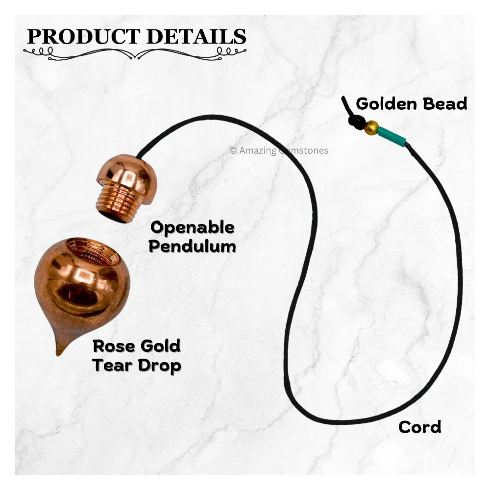 Copper Metal Pendulum - Rose Gold Tear Drop (MP17)