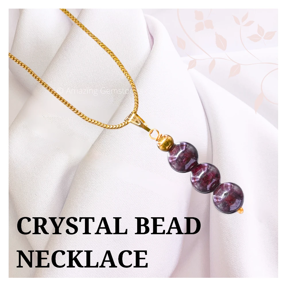Garnet Bead Pendant (Gold)