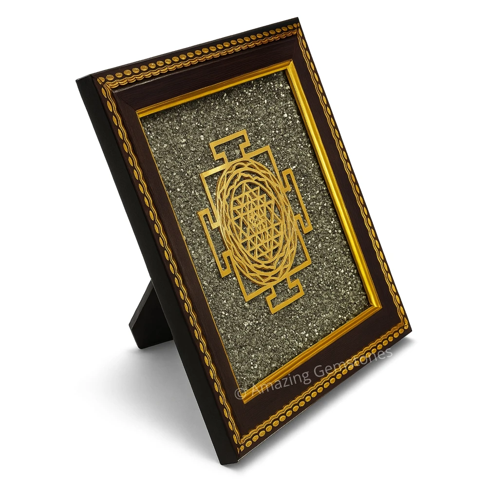 Authentic Pyrite Frame – Vastu Decor (Shree Yantra)