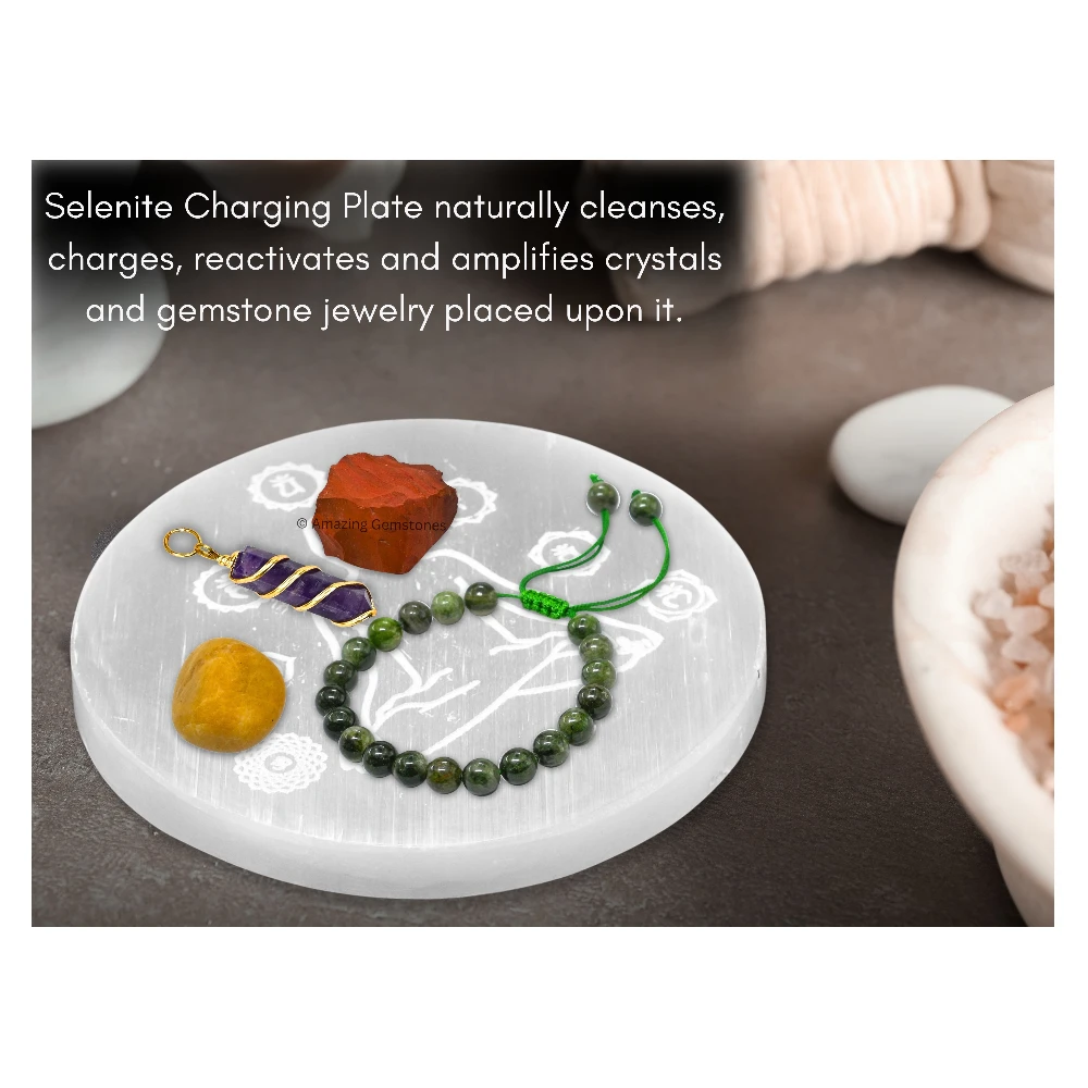 Selenite Charging Plate for Crystals - Buddha (4 Inch)