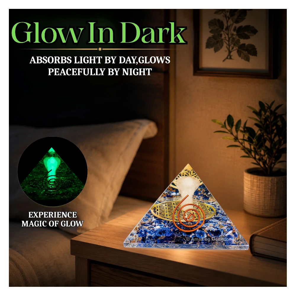 Sodalite Orgone Pyramid - Angel Glow in Dark