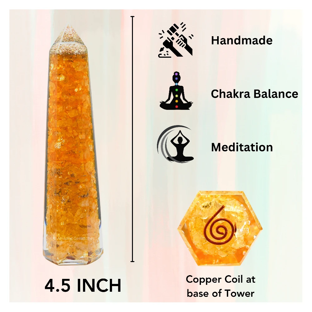 Citrine Orgone Tower (4.5 Inch)