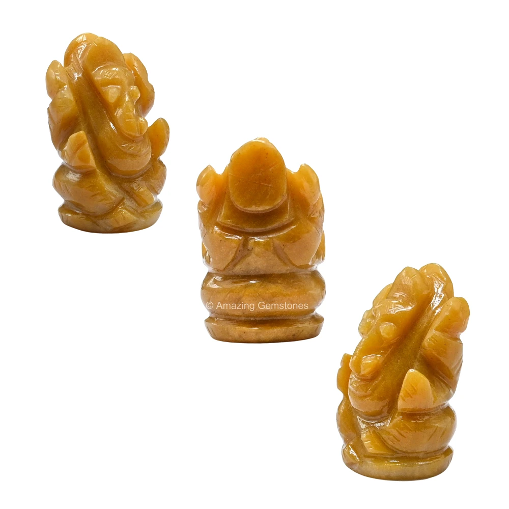 Yellow Jasper Ganesha Crystal Idol