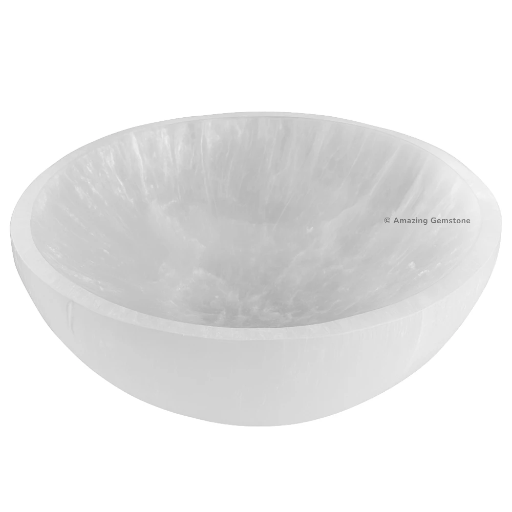 Selenite Charging Bowl for Crystals - Round