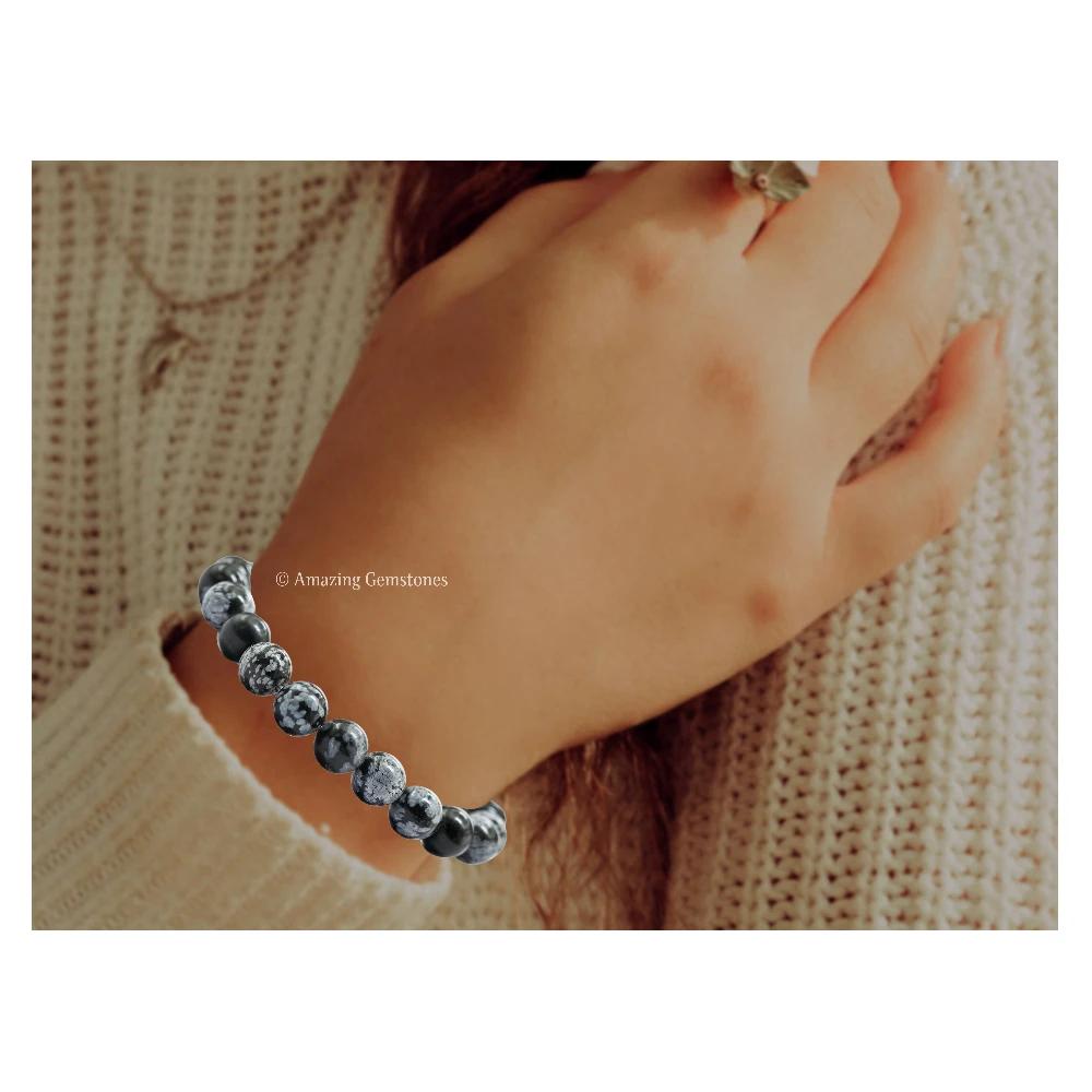 Snowflake Obsidian Bracelet (Strechable)