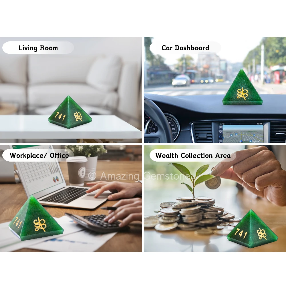 Zibu Money Green Aventurine Pyramid (1.5 Inch)