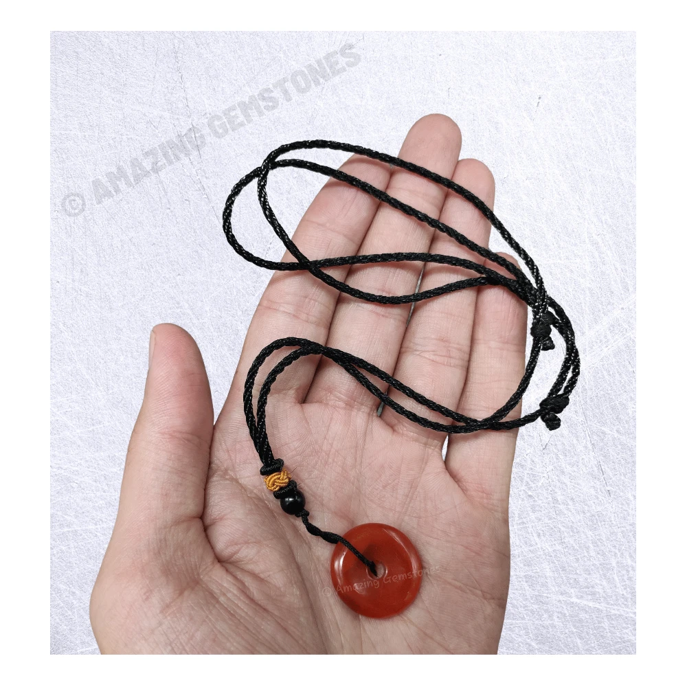 Carnelian Necklace - Crystal Donut
