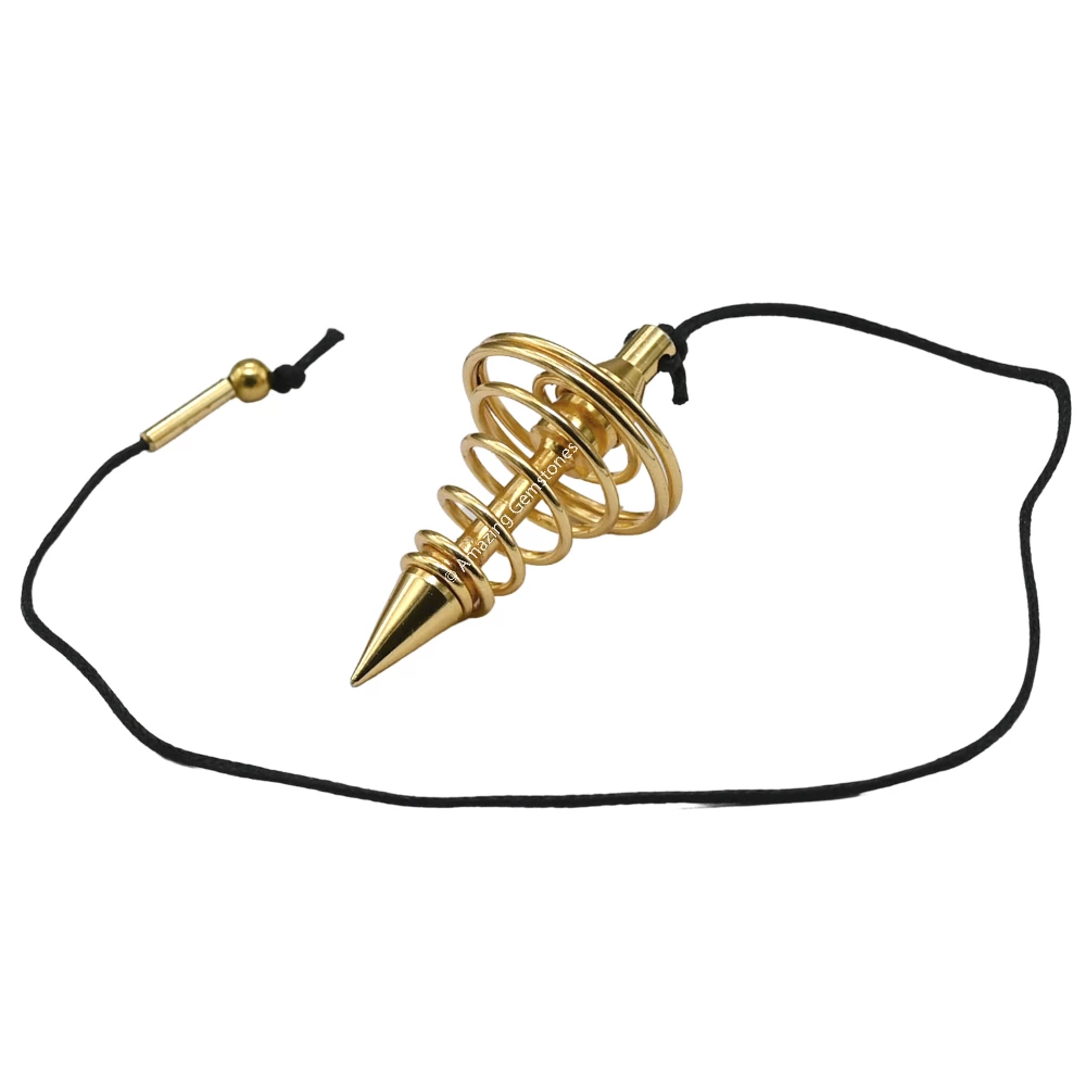 Copper Metal Pendulum - Gold Spiral Point (MP62)