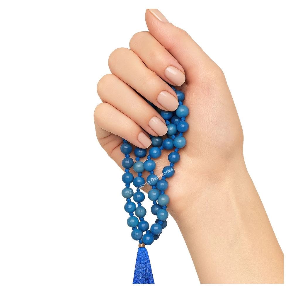 Blue Aventurine Mala (Hand Knotted)