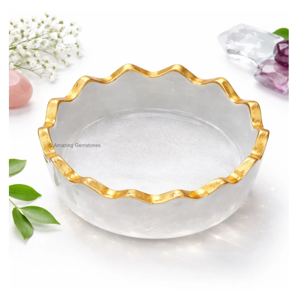 Money Bowl with Golden Rim For Feng Shui Wealth Attraction