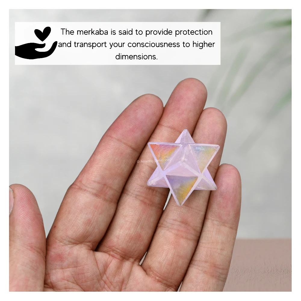 Angel Aura Rose Quartz Merkaba (15-20 mm)