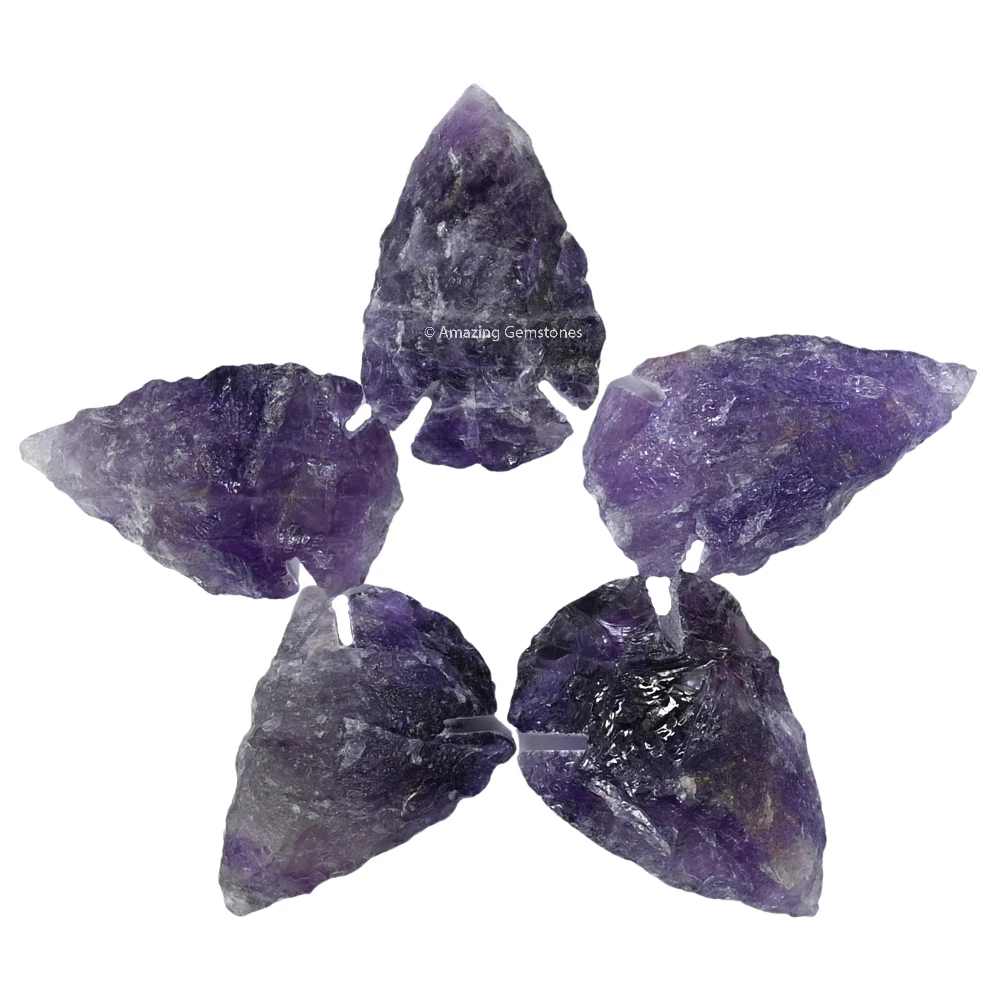 Amethyst Crystal Arrowhead - 1" to 1.5" (5 Pieces)