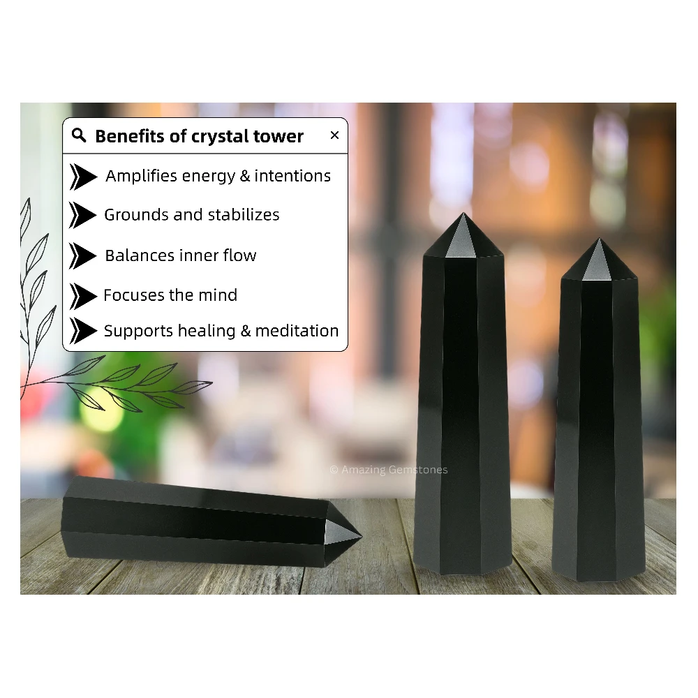Black Tourmaline Tower (2" to 3" INCH)