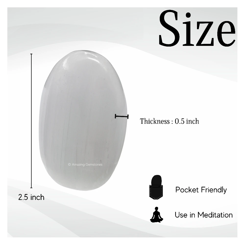 Selenite Palm Stone