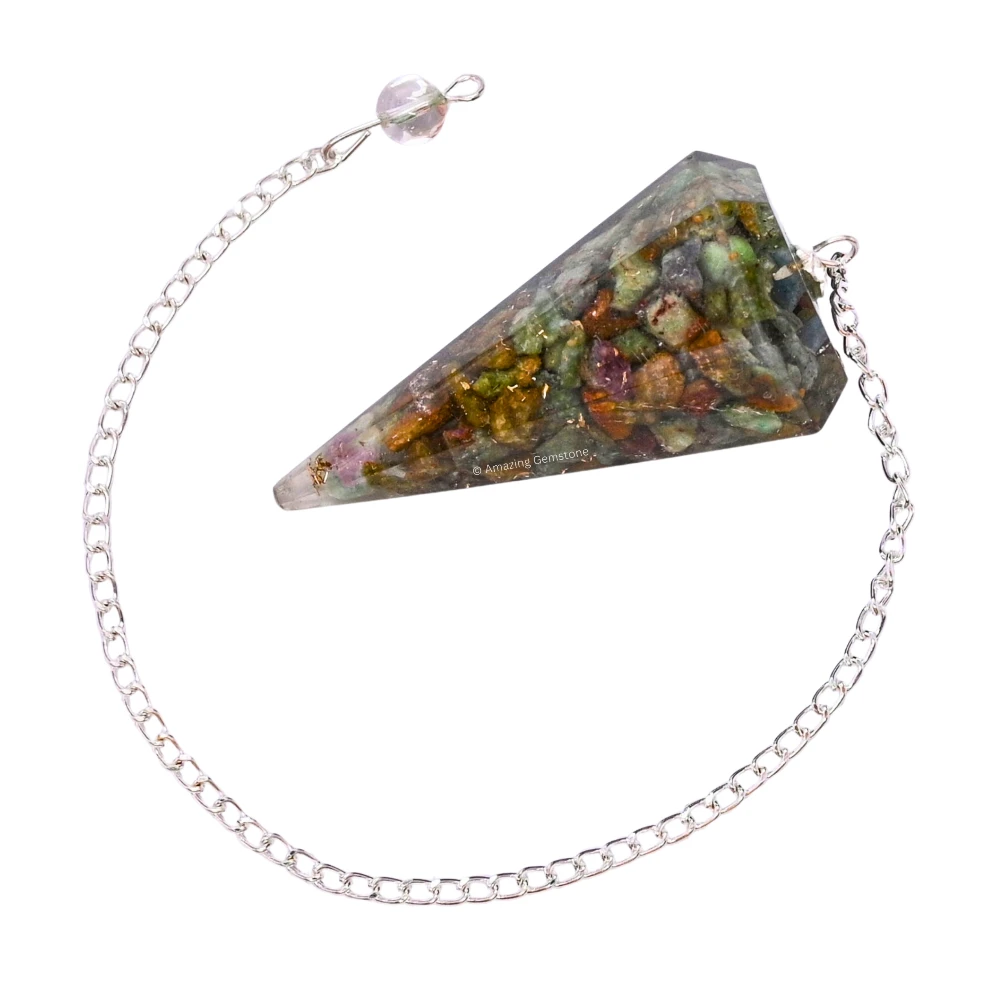 Ruby Zoisite Orgone Pendulum