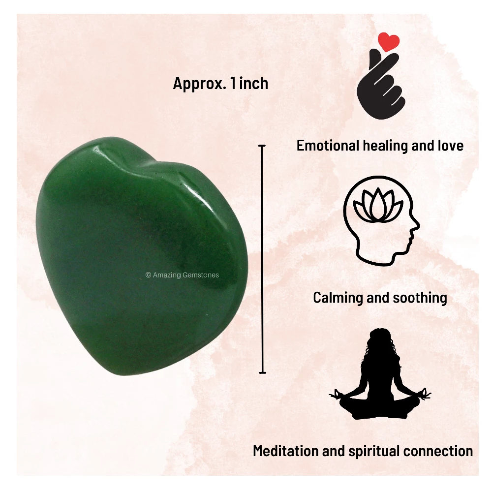Dark Green Aventurine Heart (Pack of 2)